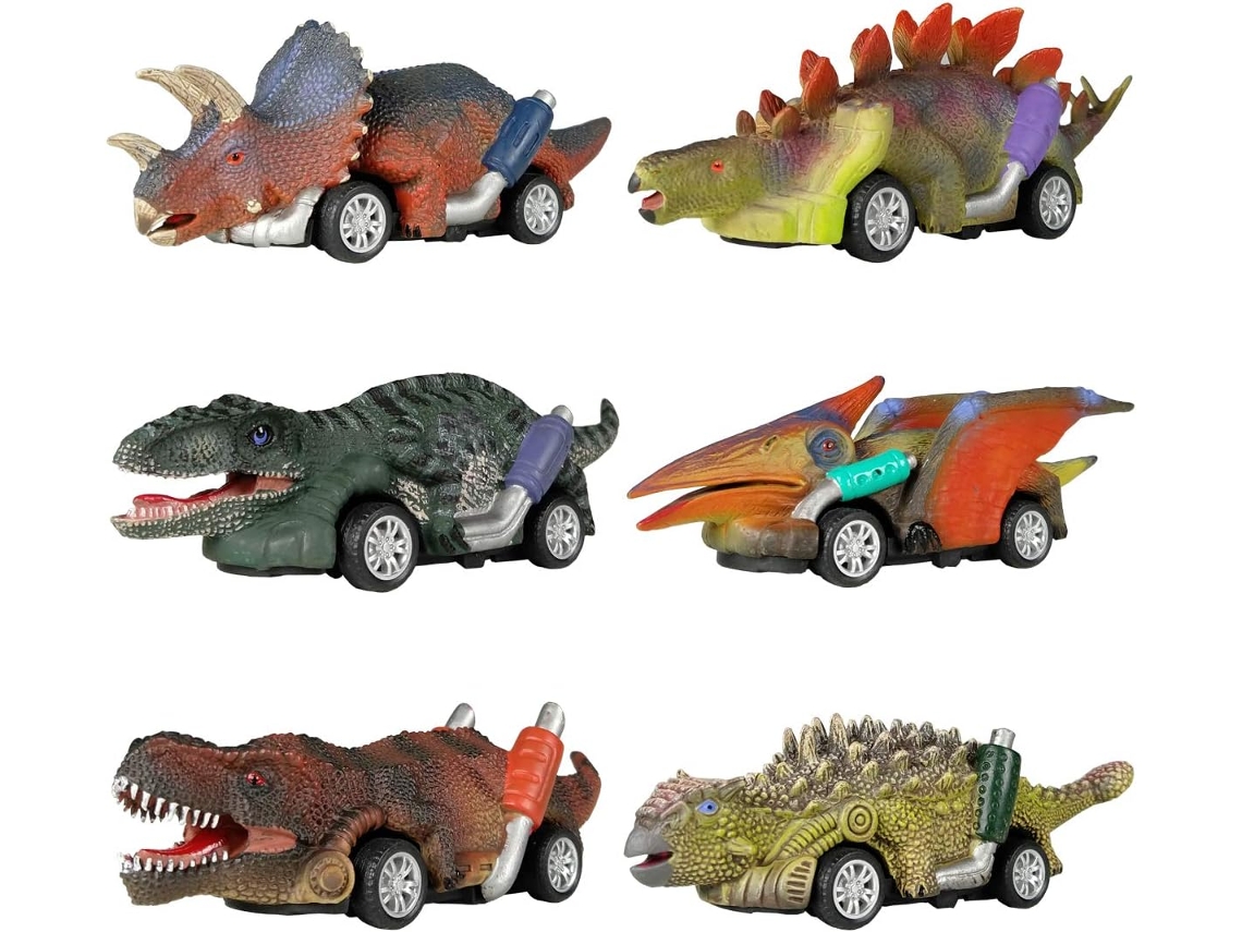 Dinosaur Toy Coches Retráctiles Paquete De 6 Dino Juguetes Para Coches Retráctiles Juegos De Dinosaurios Con T-Rex CHRUI