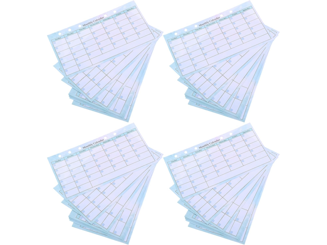 Recambios mensuales A6 para carpeta de 6 anillas, papel grueso y liso, planificador de presupuesto...