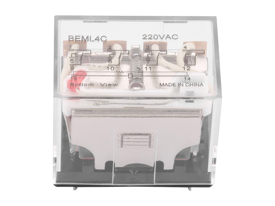 Yncm2026-base De Relé De Potencia Beml4c(ly4) 6 Pines Bobina 220vdc Socket