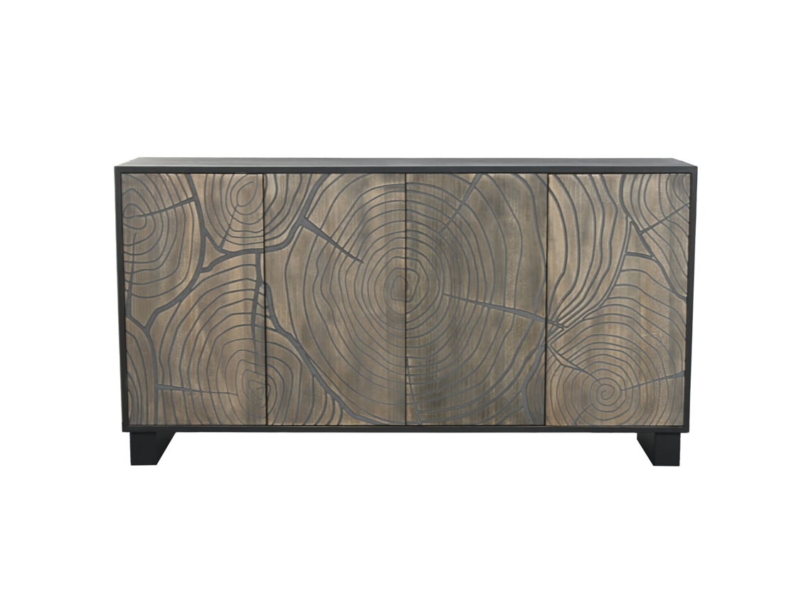 Mesa consola de metal y madera con diseño de avión ALEXANDRA HOUSE LIVING (191x58x91cm)