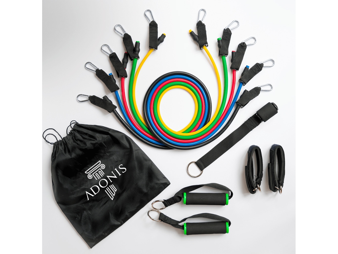 Conjunto de Elásticos de Entrenamiento ADONIS con Asas, Empuñaduras y Gancho para Puerta