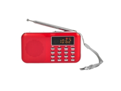Radio Fm Portátil Con Pantalla De 2 Pulgadas, Altavoz Estéreo De 3 W, Linterna Led Recargable Y Reproductor De Mp3.
