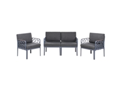 Conjunto de exterior convertible Beliani Eriche en polipropileno gris 135x64x85