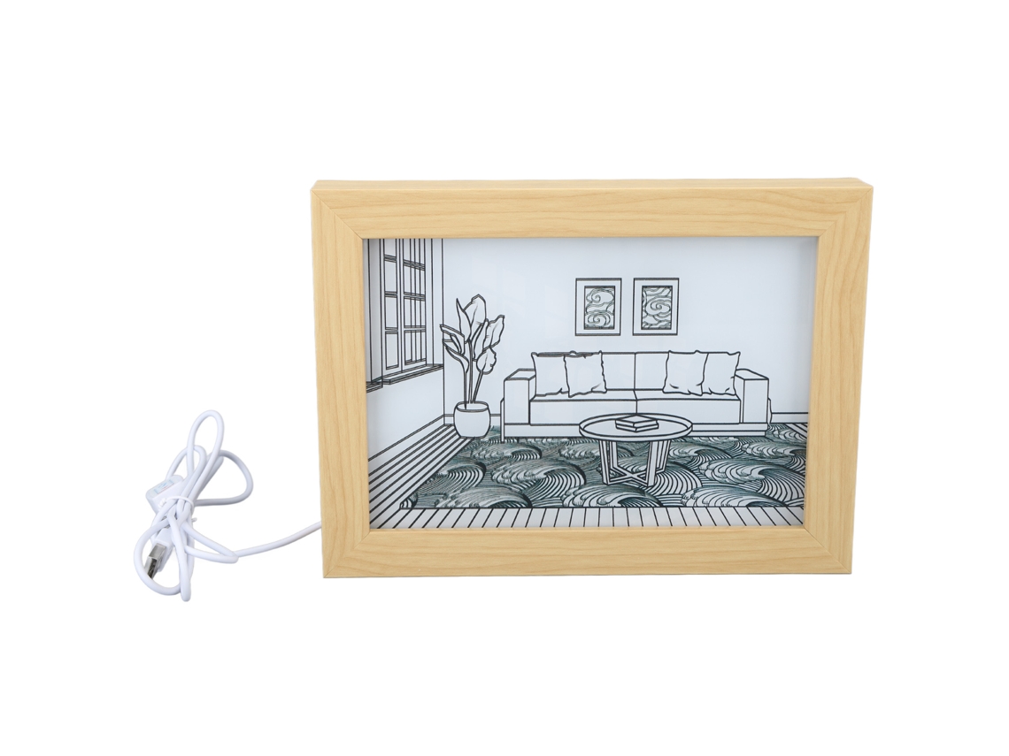 2026-cuadro Decorativo Led Con Luz Estilo Anime Japonés 3 Modos De Iluminación Usb 32x23x3cm