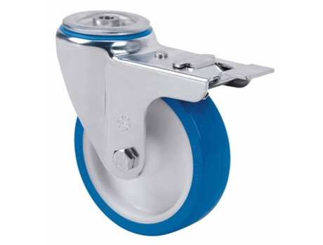 Rueda giratora aguj.m12 fr.inox.20zvlifd100-poar poliamix bl.-poliur.azul rod ALEX