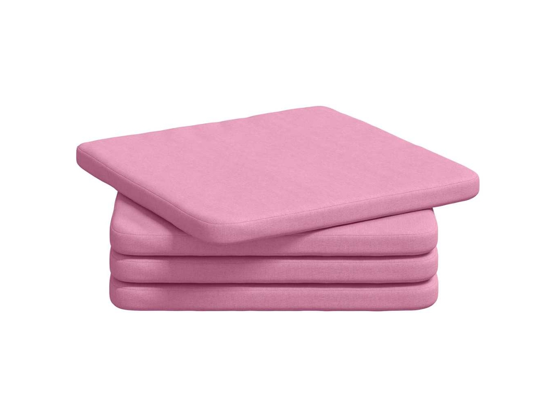 Cojines para asiento, 4 unidades, color rosa, 40 x 40 x 3 cm, tela HARLANV1