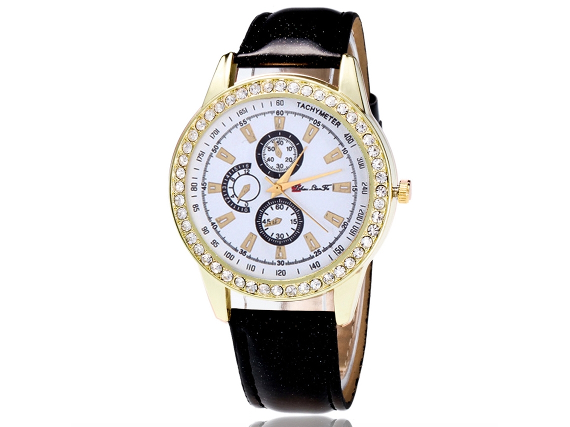 Reloj De Pulsera Para Mujer De Piel Sintética Con Esfera Redonda Y Números Sencillos, Cuarzo, Color Morado.