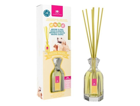Ambientador CRISTALINAS Pet Odour Eliminating Reed Diffuser 90Ml Jasmine Difusor de Aroma Frasco de Perfume/Fragrância Prateado Transparente