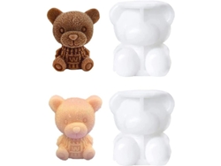 2 Moldes De Silicona 3d Con Forma De Oso Para Hielo, Chocolate, Caramelos Y Gelatina.