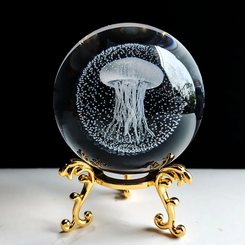 (estilo 26 60 Mm) Bola De Cristal De 60 Mm, Esfera De Vidrio Tallada En 3d, Pisapapeles Con Base.