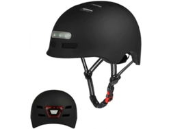 Casco De Bicicleta (negro) Con Luz Led Trasera, Luz De Advertencia De 4 Modos Y Carga Usb.