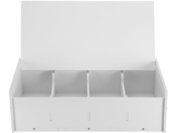 Caja De Almacenamiento Con Tapa Abatible Para Plata Líquida, De Madera, Plástico O Color Blanco.