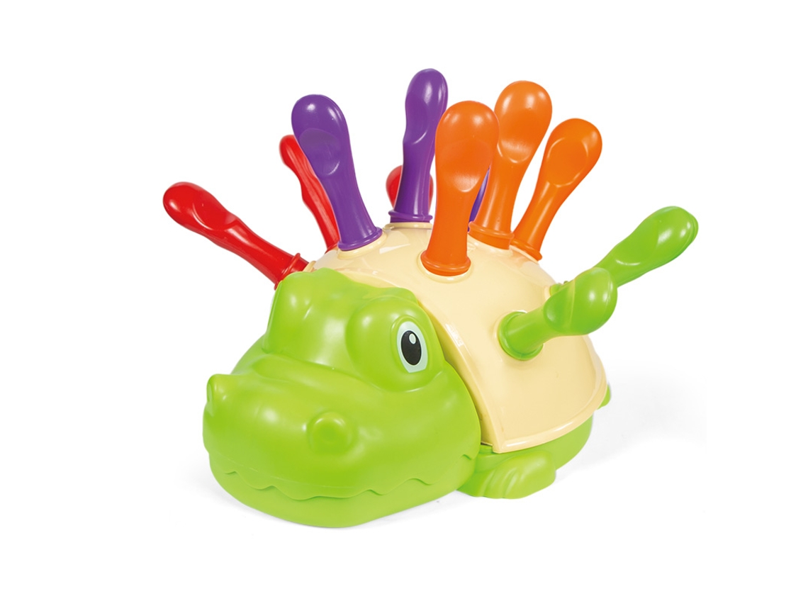 Juguete educativo de estimulación con forma de erizo, enfocado en la motricidad fina y la coordinación ojo-mano para niños de 1 a 3 años, color verde claro. Aeuzwr