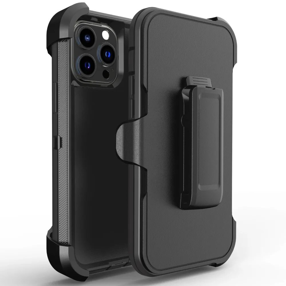 (negro, Iphone 14) Funda Protectora Ott 3 En 1 Resistente A Golpes Con Clip Para Cinturón Para Iphone