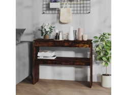 Mesa Consola Madera Contrachapada Roble Ahumado 102x30x80 Cm