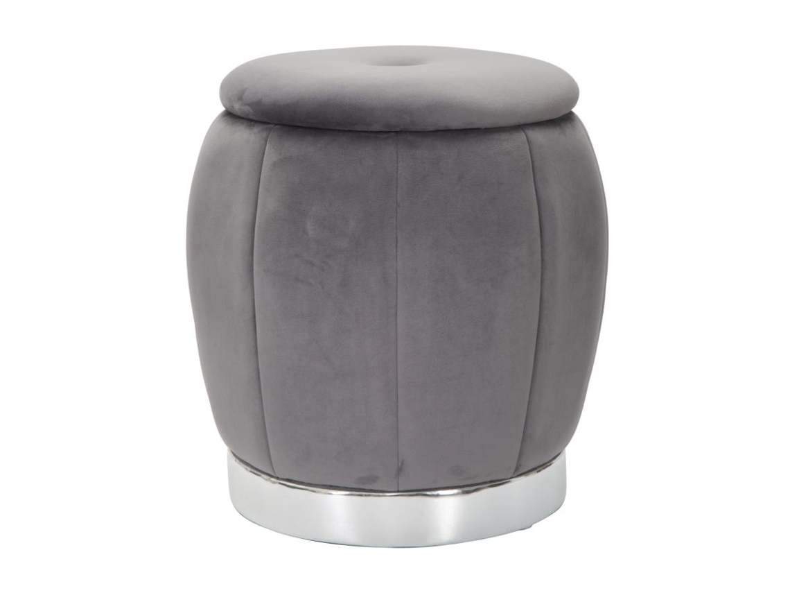 Puf/almacenaje Paris Grigio/plata Cm Ø 43x43 Mauro Ferretti