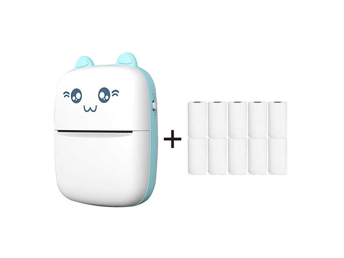 Mini Impresora Térmica Impresora Inalámbrica Bluetooth Portátil Para Teléfono Android Ios-azul Gertiz