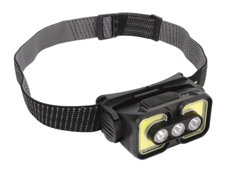 Linterna frontal LED recargable, reflector COB, pantalla eléctrica, cinturón elástico para la cabeza para mantenimiento nocturno (negro) BISBISOUS