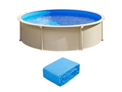Revestimiento para piscina redonda Succebuy de 5,5 metros, Unibead, altura de pared de 120 cm, color liso