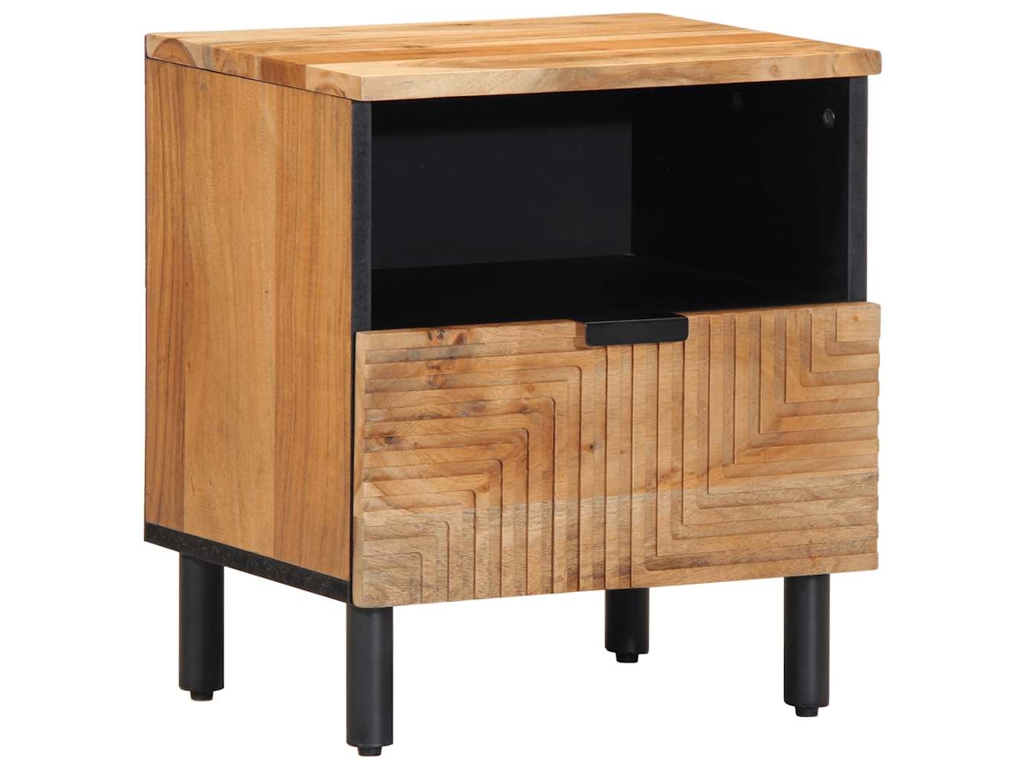 Mesitas de noche de dos piezas, 40x33x46 cm, en madera de acacia, MAISON EXCLUSIVE