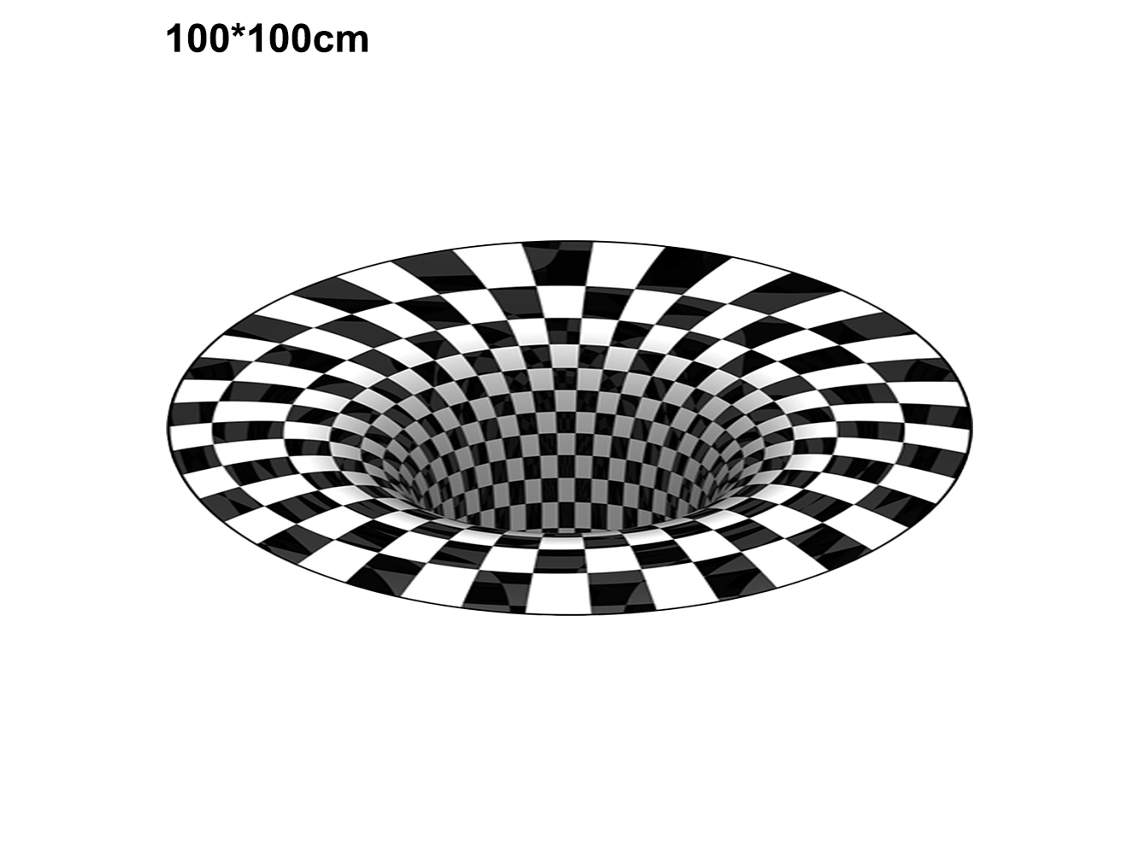 MEOIRUERY Alfombra Redonda 3D Salón de Estar Felpudo Manta para Mesa de Centro Decoración Óptica para Dormitorio Comedor Oficina