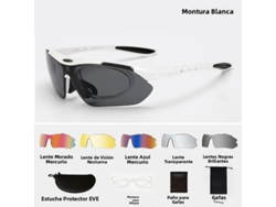 (blanco) Gafas De Ciclismo Deportivas Unisex, Gafas De Sol Con Montura Acrílica