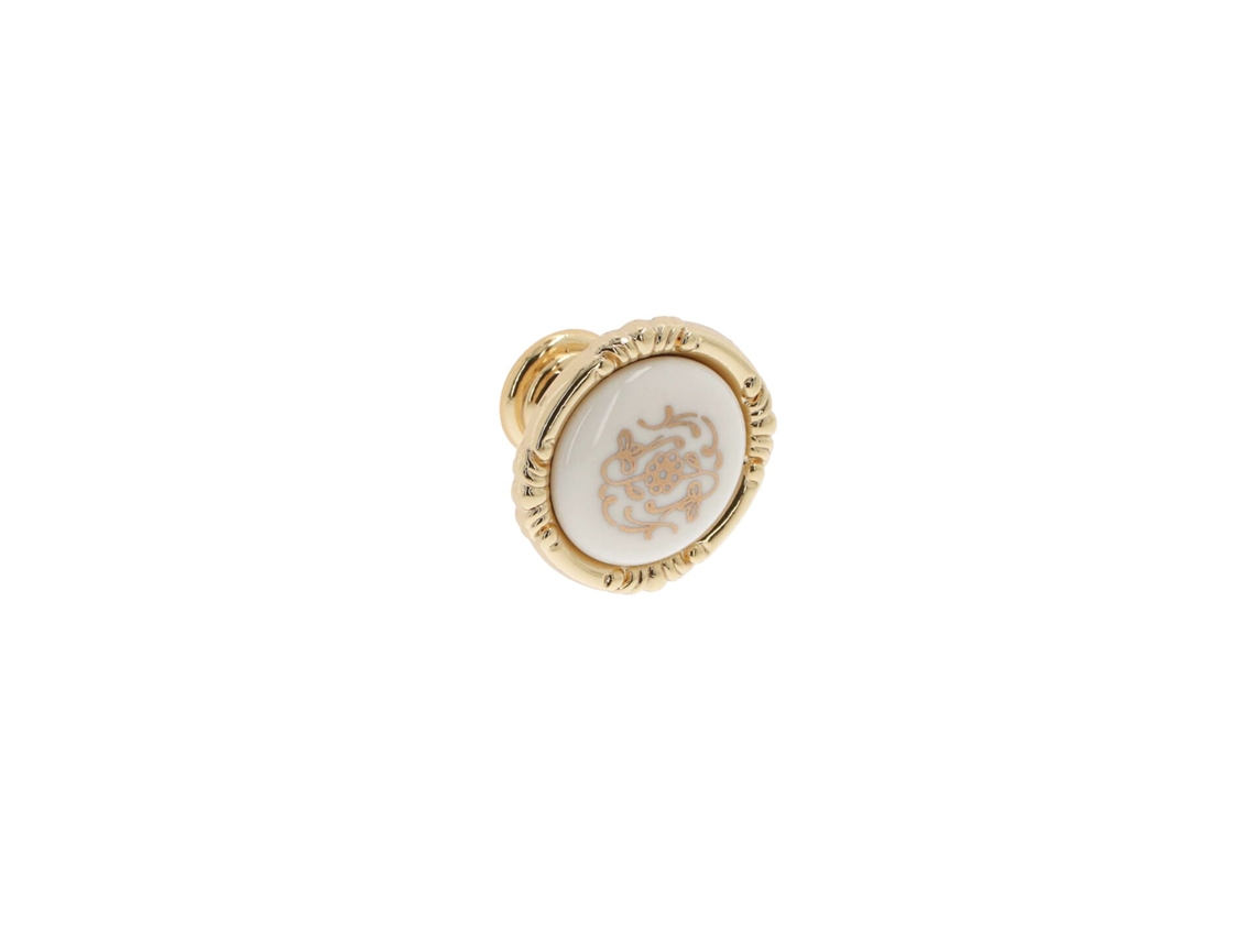 Pomo Para Muebles En Zamac Y Porcelana Diámetro 38mm Bañados En Oro Lote De 6