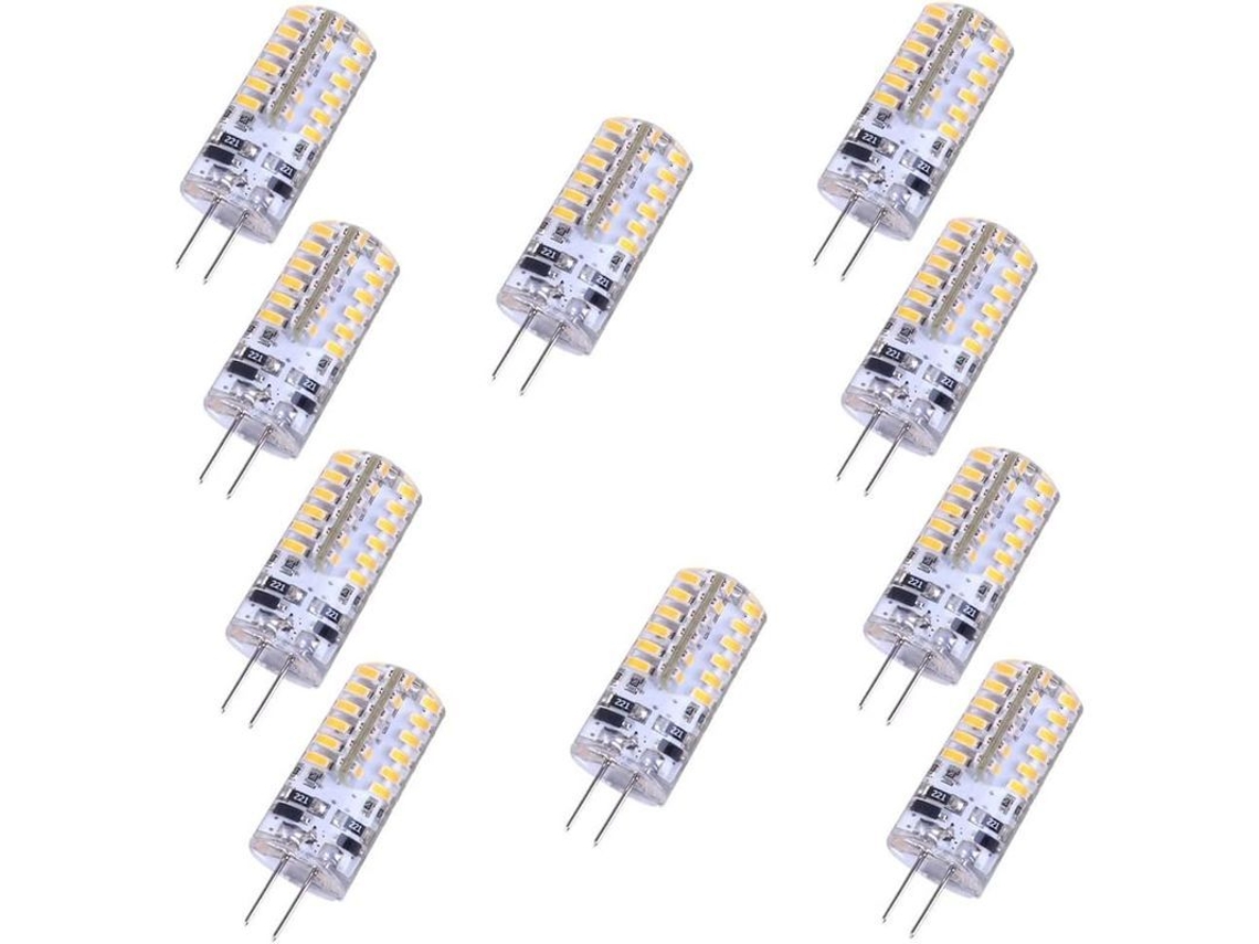 2026-10 Peças De Lâmpada Led G4 12v Branco Quente 3000k 48 Chips 3014 Não Regulável Econômica Em Energia