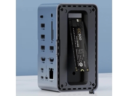 Estación de acoplamiento USB-C Hagibis U100pro RGB con tira de luz, compatible con conexión dual para portátiles y MacBook Pro