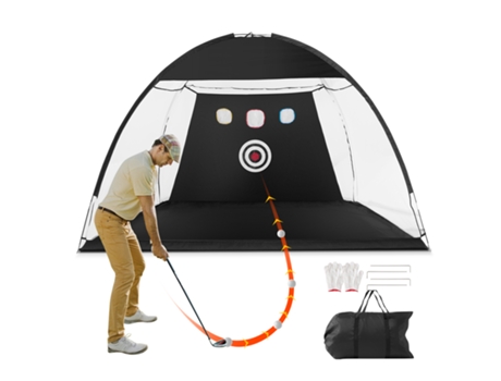 VEVOR Red de práctica de Golf de 10x7 pies, Ayuda para golpear Golf, entrenamiento, conducción, astillado, interior