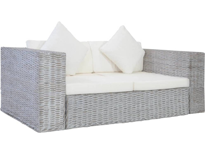 Sofa VIDAXL Gris Ratán