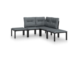 Maison Exclusive - Juego De Muebles De Jardín 5 Pzas Ratán Sintético Negro Y Gris