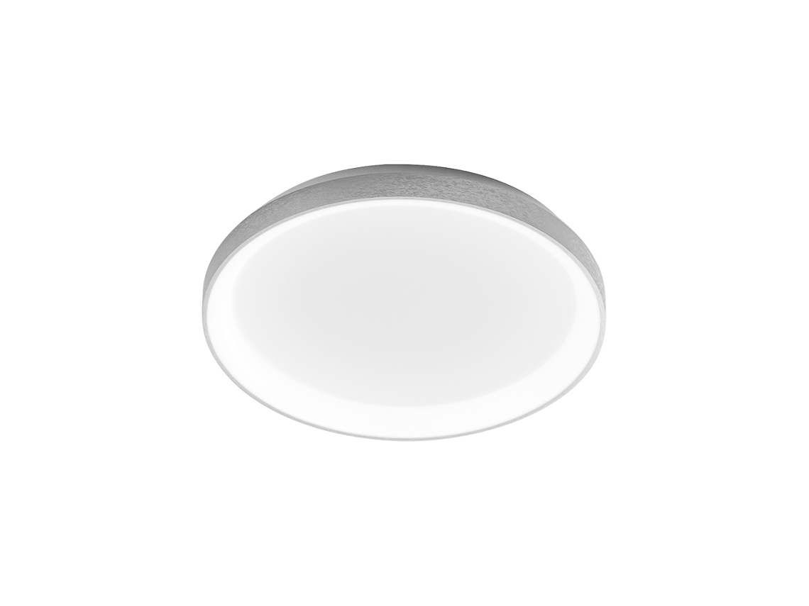 Lámpara de techo LED regulable Krizia, 38 W, 3000 K, luz cálida, 3300 lm, difusor opalino, marco blanco satinado, IP20, diámetro 27 cm, diseño moderno, Gea Luce