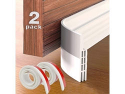 Sellos De Puerta Bajo Puerta 2 Pack, Sellos Autoadhesivos Anti-aire Silicona Aislante Sonido Impermeable Blanco