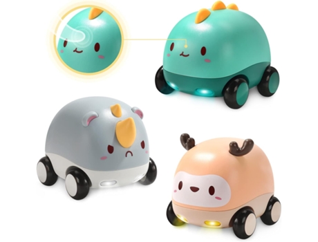 Coches alimentados por fricción, coches de juguete para bebés con luces y música, interruptor de música con un clic, juego de juguetes de coche d J...