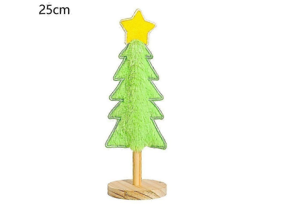 Decoración de mesa navideña, árbol de Navidad verde lima peludo, centro de mesa festivo para las fiestas.