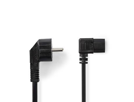 Cable de alimentación NEDIS Conector de alimentación macho Iec-320-C13 Niquelado en ángulo 3,00 M