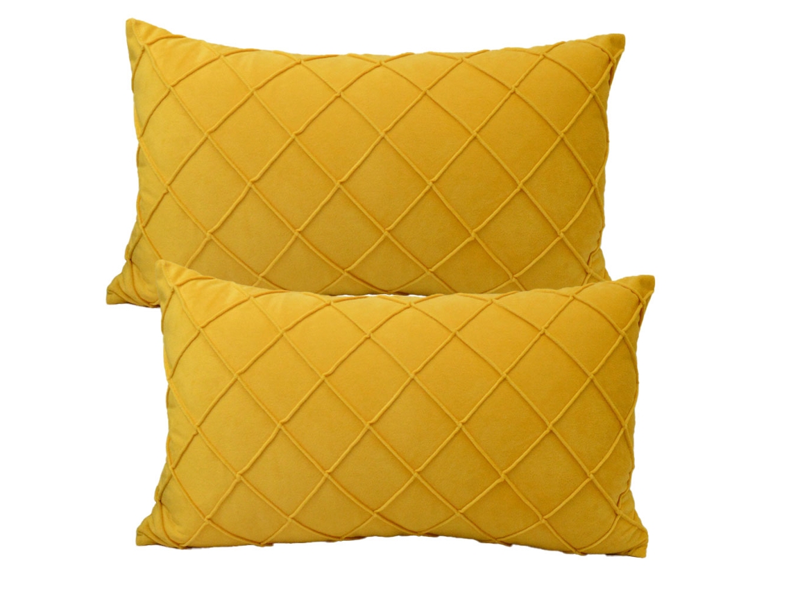 2 Fundas De Almohada Rectangulares Con Estampado De Rayas De Colores Lisos Y Sencillos