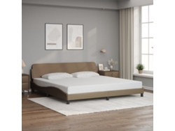Estructura Cama Sin Colchón Cuero Sintético Capuchino 200x200cm