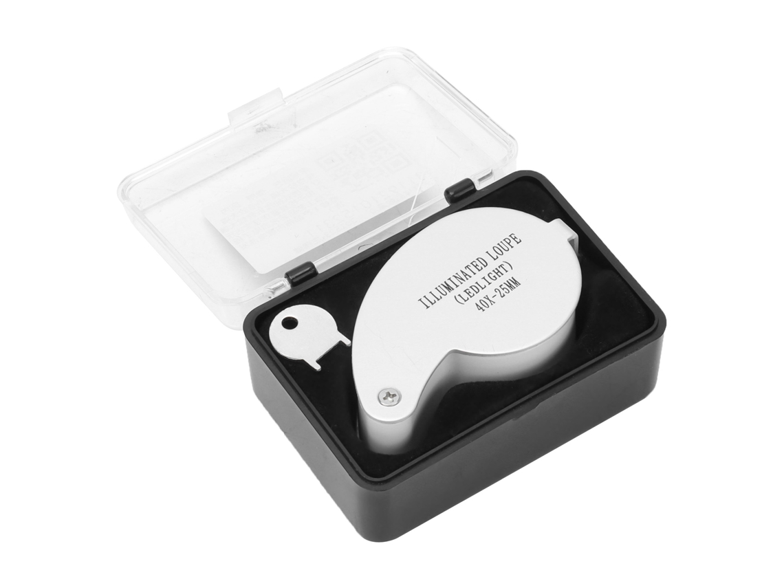 Lupa De Joyería 40x Portátil Con Iluminación Para Detectar E Identificar Joyas.