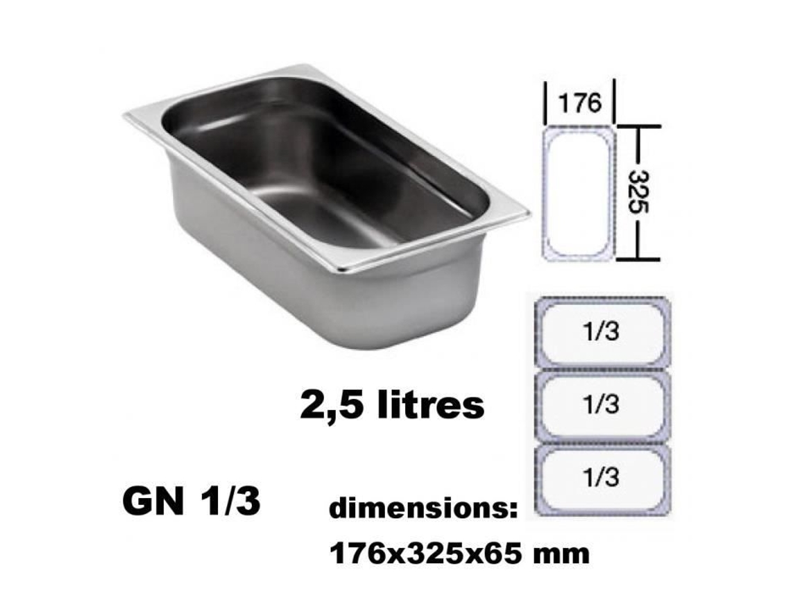 Plato Baño María Gn 1 3 Lacor Fondo 6,5 Cm Gris