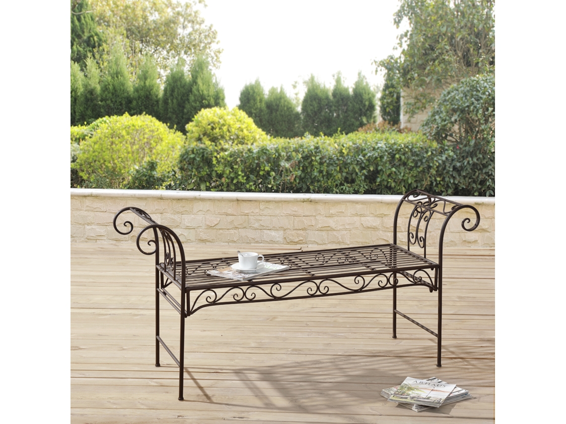 Banco de Exterior [EN.CASA] (Metal - Marrón - 70x147x46 cm)