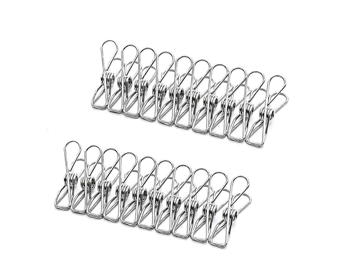 60 Pinzas De Ropa De Acero Inoxidable Para Lavandería Clips Resistentes Al Viento Con Alta Elasticidad Para Colgar Ropa