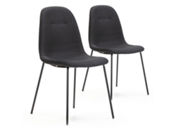 Conjunto de 2 Cadeiras Brenda Estofadas Preto 44 X 54 X 85 Cm VS VENTA-STOCK