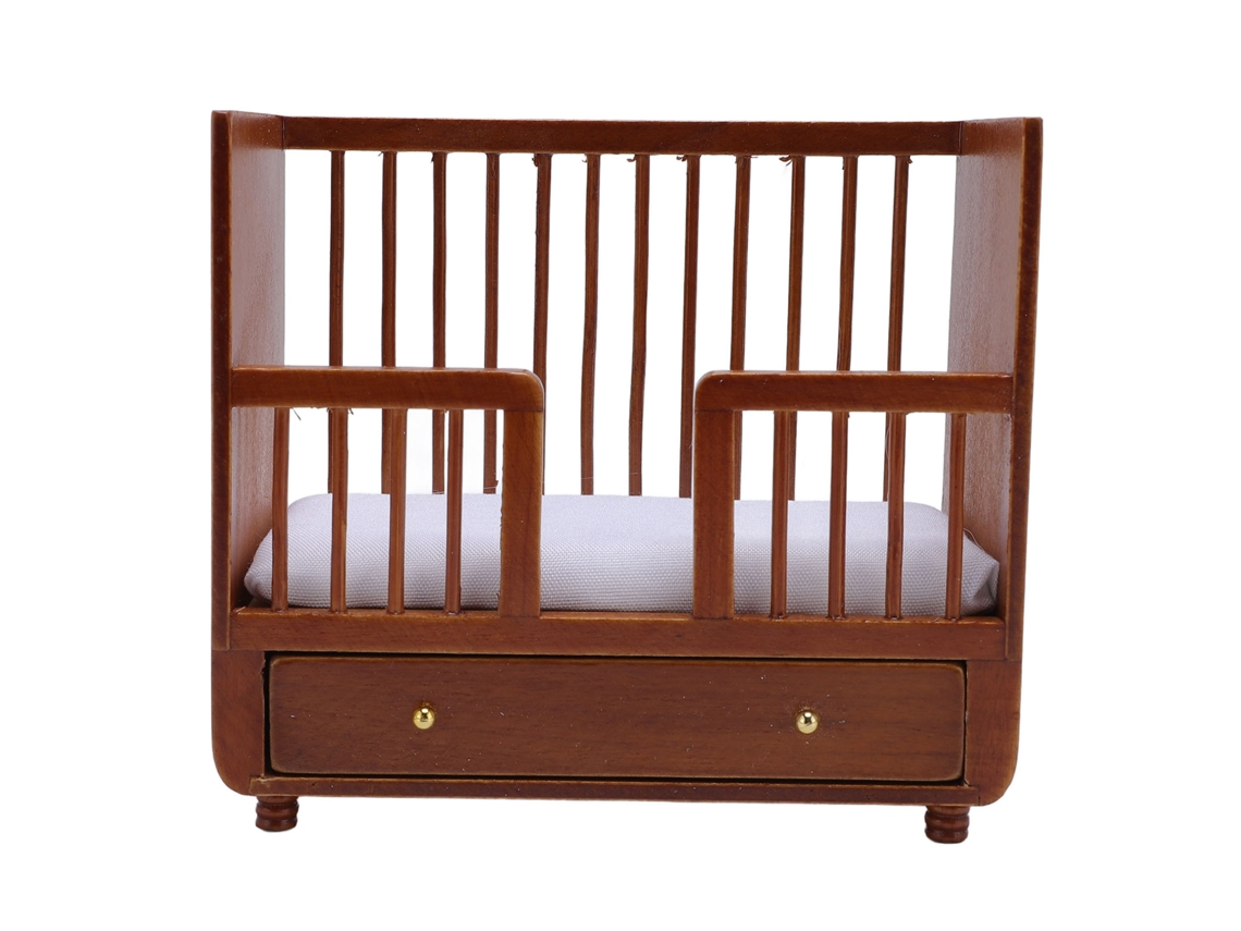 Cama Miniatura De Madera De Abedul Para Casa De Muñecas, Escala 1/12, Decorativa.