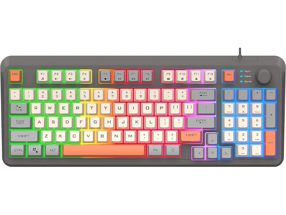 Teclado Para Juegos K82 De 94 Teclas Con Ratón Y Teclado Numérico Con Cable Para Pc/portátil (conjunto Brillante)