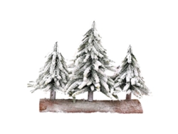 Miniatura de árbol de Navidad nevado sobre una mesa