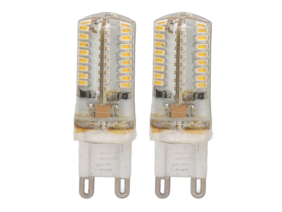 2 bombillas LED G9 profesionales de 2026 con 64 LED, alto brillo, cerámica, 3W, AC110V para lámparas colgantes.
