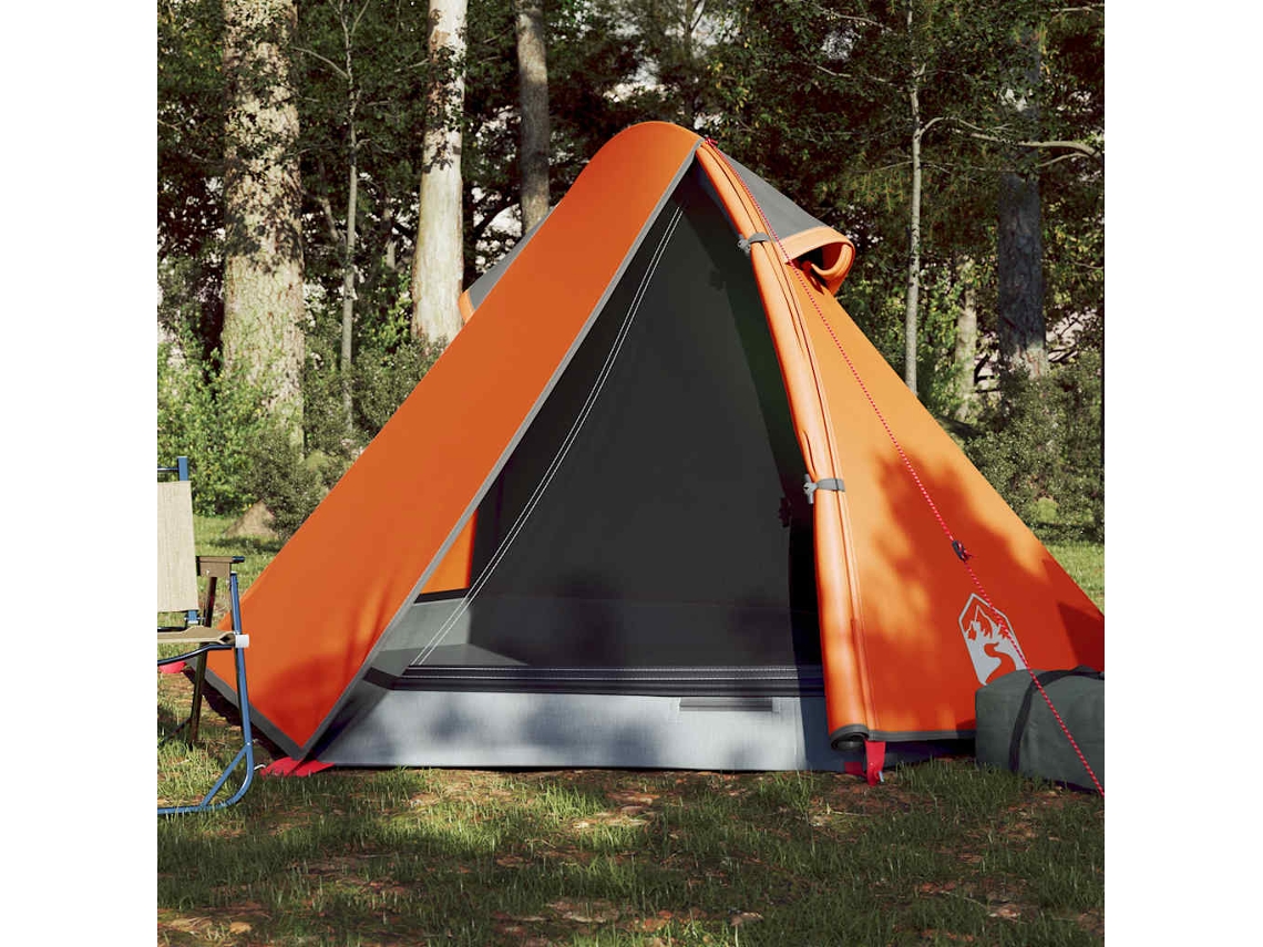 Tienda De Campaña Iglú Para 2 Personas Impermeable Gris Naranja
