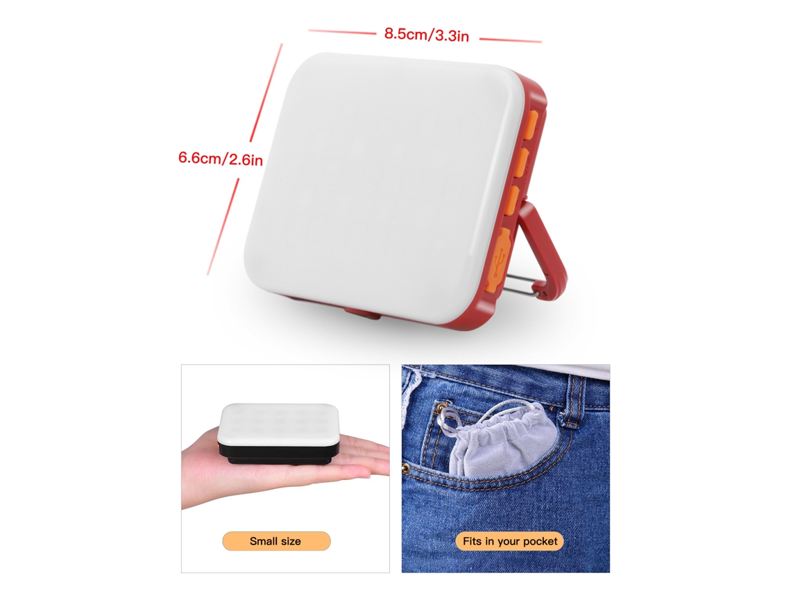 Linterna Led De Camping Tomshoo, 8 Modos, Recargable Por Usb Con Base Magnética Para Acampada Al Aire Libre Y Uso En Emergencias.